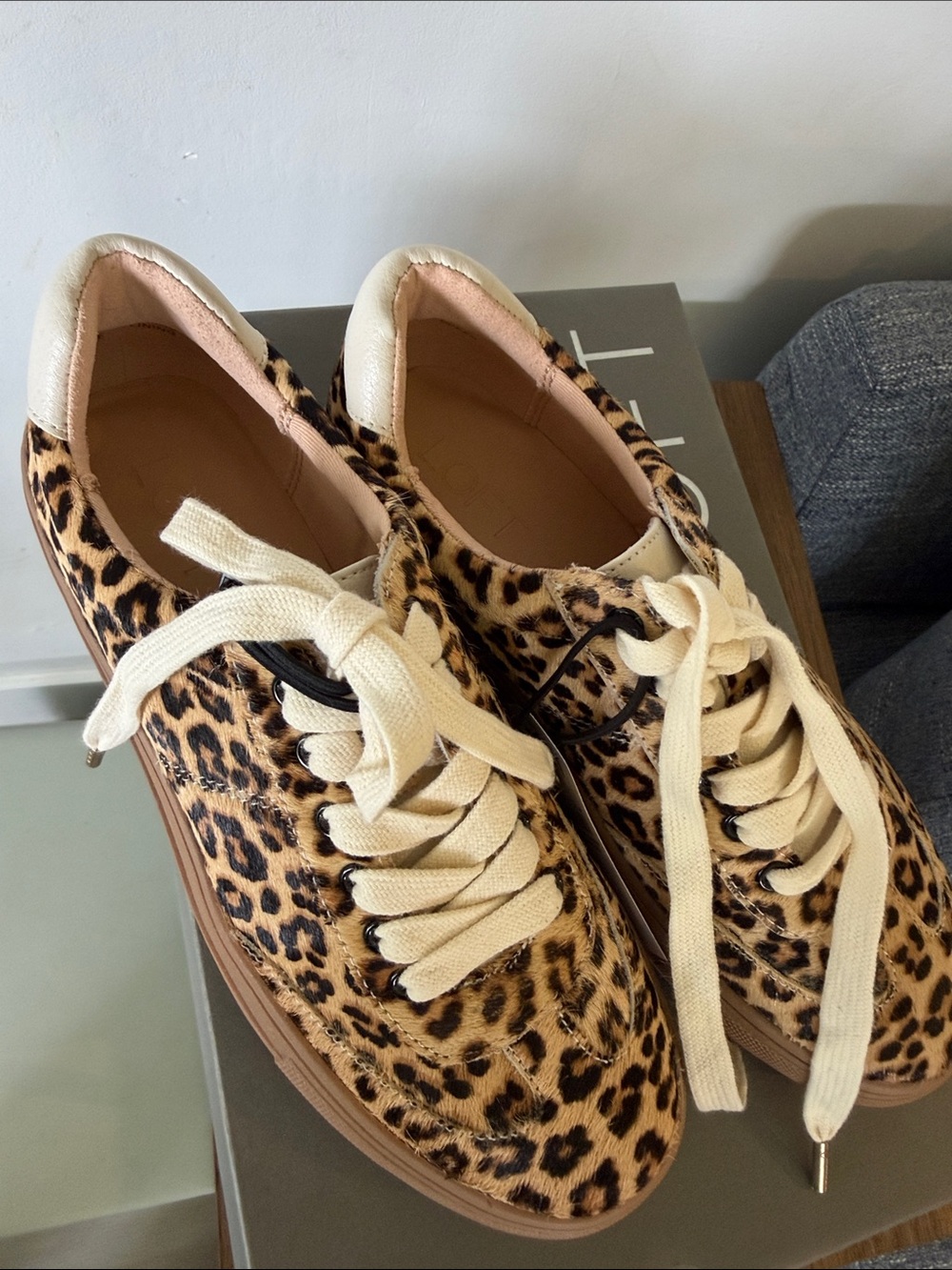 LOFT Leopard-Print Low-Top Sneakers - Tan, Black & Cream - Picture 2 of 5
